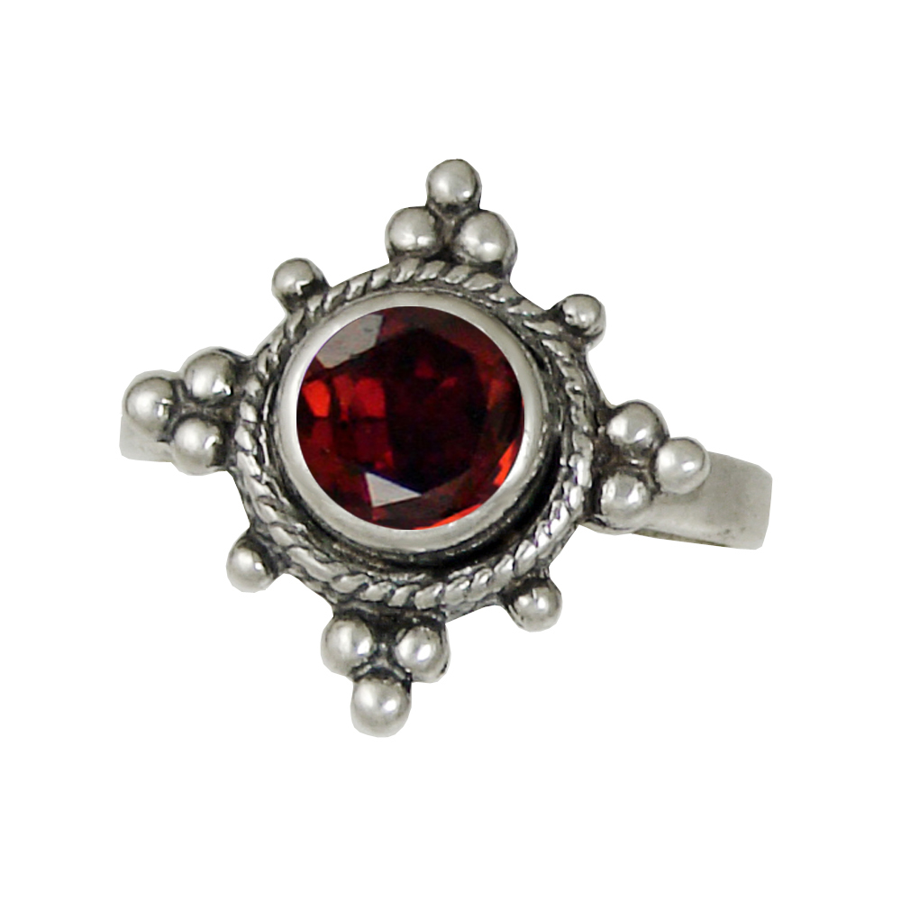 Sterling Silver Fairy's Choice Ring With Faceted Garnet Size 10